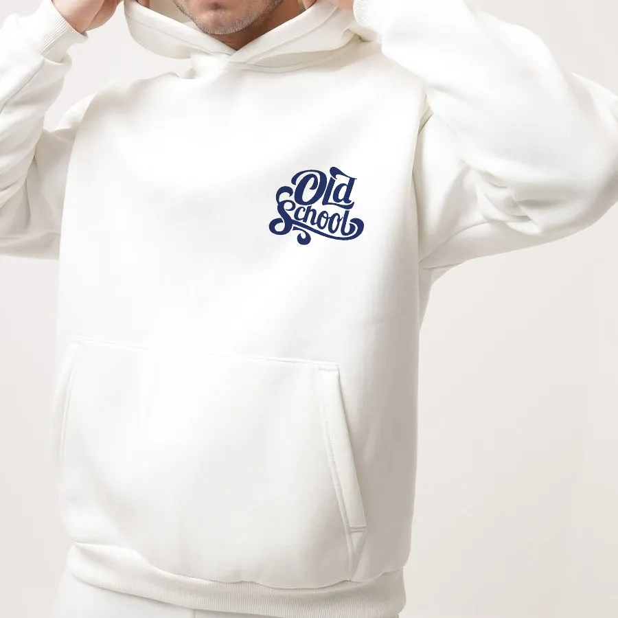 Old School Letter Print Fleece Hoodie sold by Shopnova product image thumbnail 2