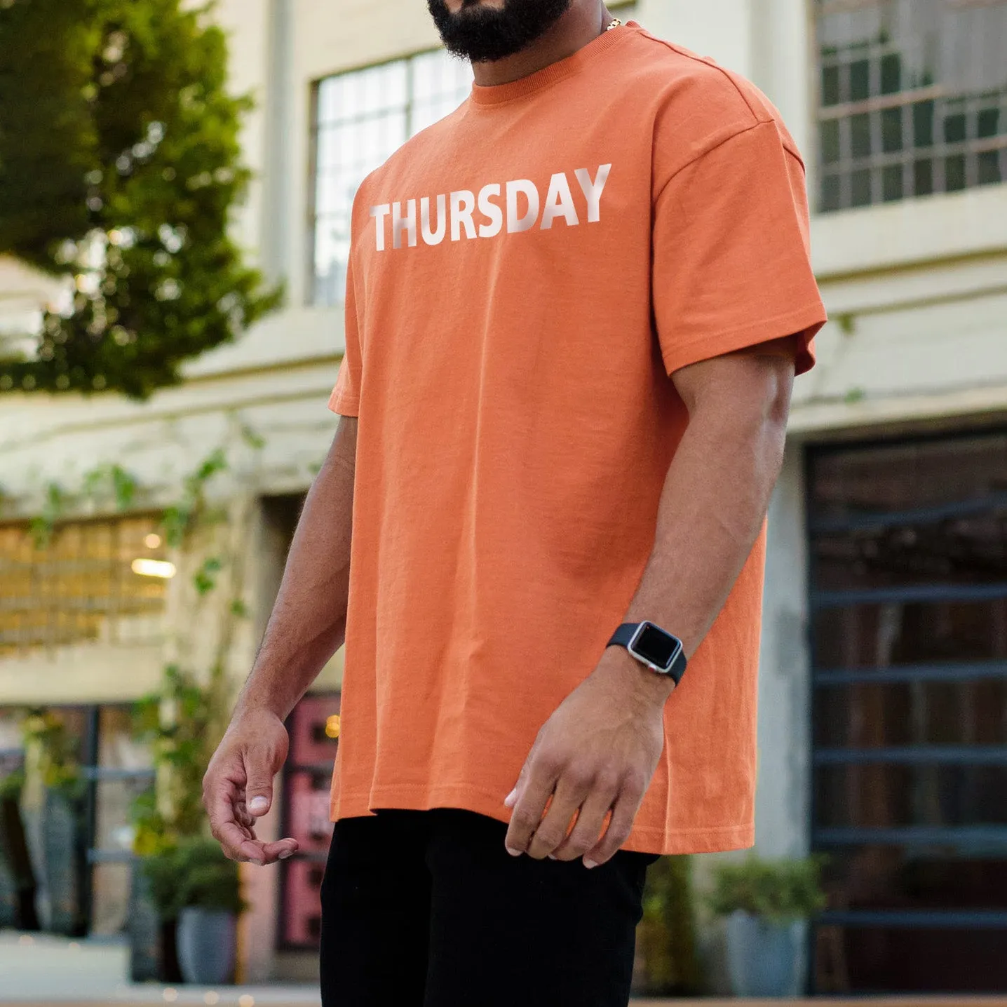 Thursday Letters Print Short Sleeve Loose Men's T-Shirt sold by Shopnova product image thumbnail 3