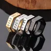 Viking Runes Hexagon Stainless Steel Geometric Ring sold by Shopnova