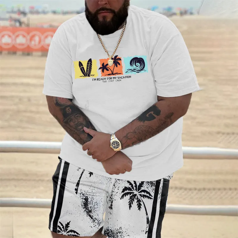 Vacation Vibes Beach Surf Men's Crew Neck T-shirt sold by Shopnova product image thumbnail 2