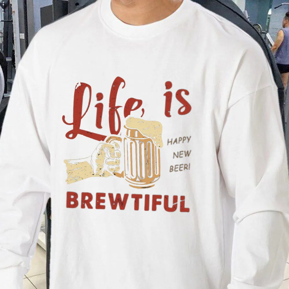 Oktoberfest Beer Print Men's Casual Long Sleeve T-Shirts-A sold by Shopnova product image thumbnail 2