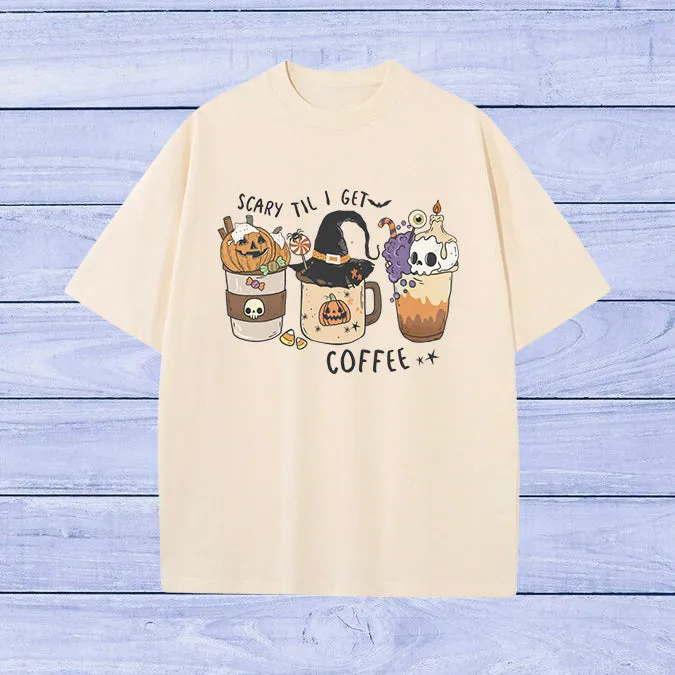 Halloween Pumkim and Skull Coffee Women's T-shirt sold by Shopnova product image thumbnail 4