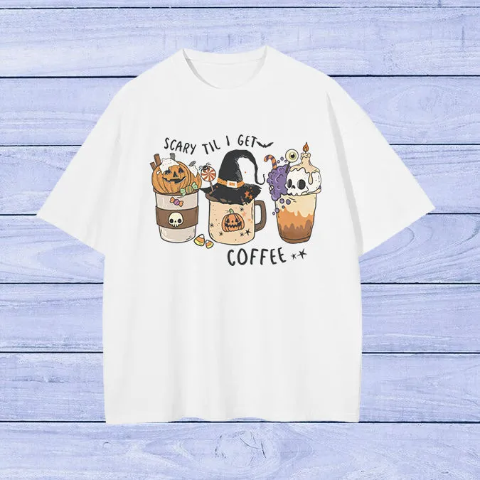 Halloween Pumkim and Skull Coffee Women's T-shirt sold by Shopnova product image thumbnail 3