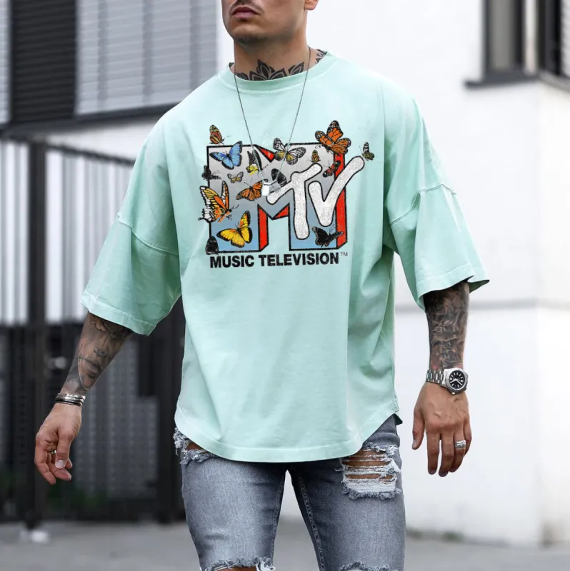 Music Television Vintage Graphic Print Crew Neck Casual Men's T-Shirt sold by Shopnova