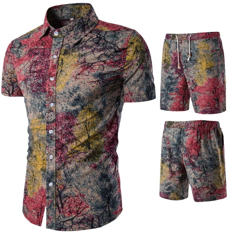 Men's lapel Print Two-piece Suit sold by Shopnova