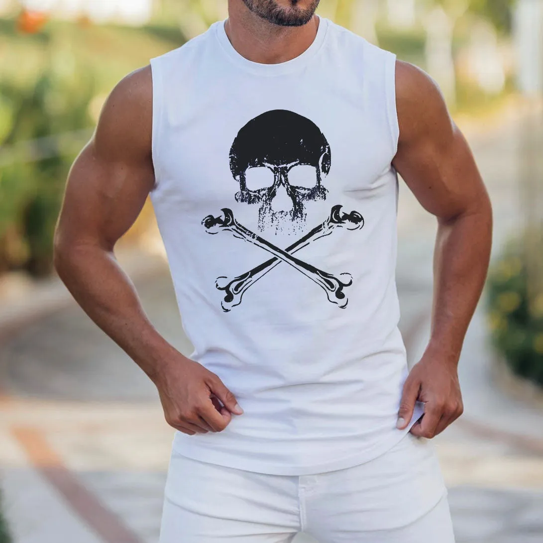 Men's Skull Graphics Casual Tank Tops-C sold by Shopnova