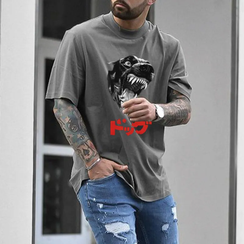 Graphic Print Loose Men's Short Sleeve T-Shirt sold by Shopnova