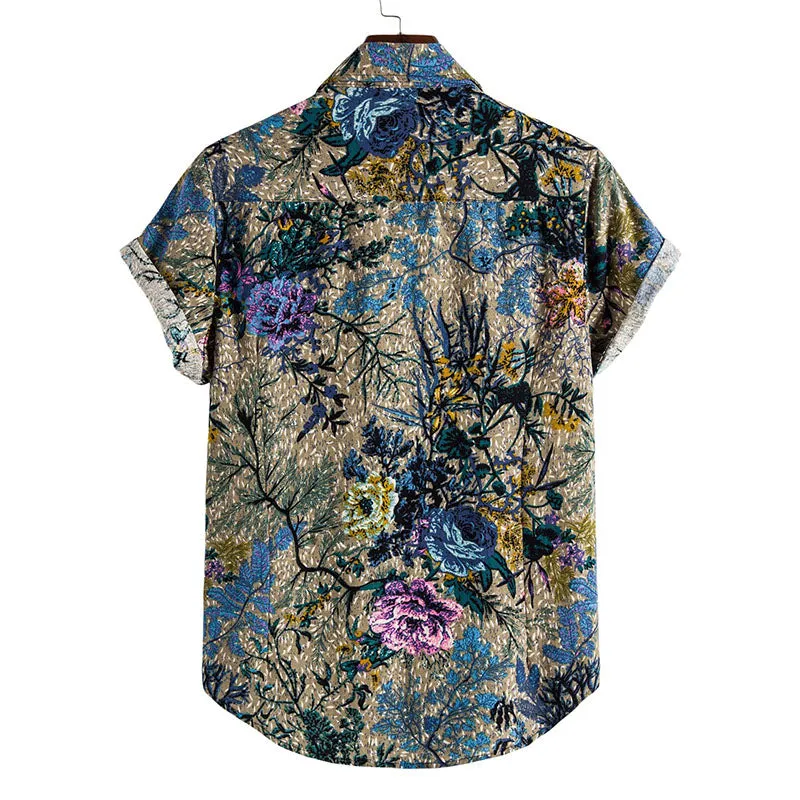 Cotton And Linen Printed Pocket Button-down Shirt sold by Shopnova product image thumbnail 2