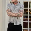 Summer Casual Slim Fashion Short Sleeve Vacation Print Shirt sold by Shopnova
