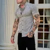 Summer Casual Slim Fashion Short Sleeve Vacation Print Shirt sold by Shopnova