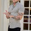 Summer Casual Slim Fashion Short Sleeve Vacation Print Shirt sold by Shopnova