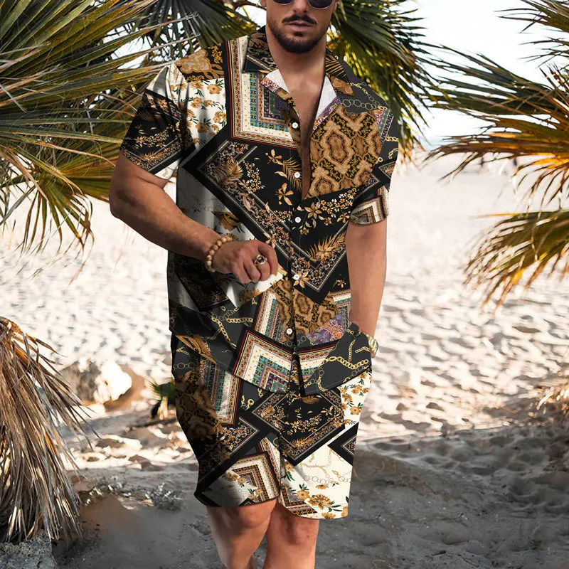 Clearance-Retro Print Hawaii Two-Piece Set-XL,3XL,4XL sold by Shopnova product image thumbnail 3