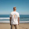 Palm Tree and Wave Print Men's White Tee sold by Shopnova
