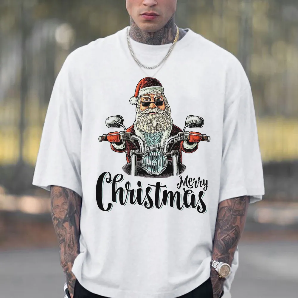 Christmas Santa Men's Oversized Casual T-Shirts sold by Shopnova