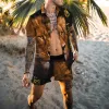 Clearance- Lion Printed Hawaiian Vacation Two-Piece Set-XL sold by Shopnova