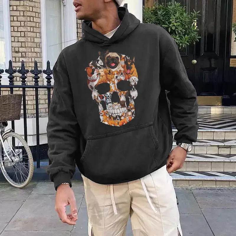 Skull Animal Graphic Print Men's Hoodie Sweatshirt sold by Shopnova