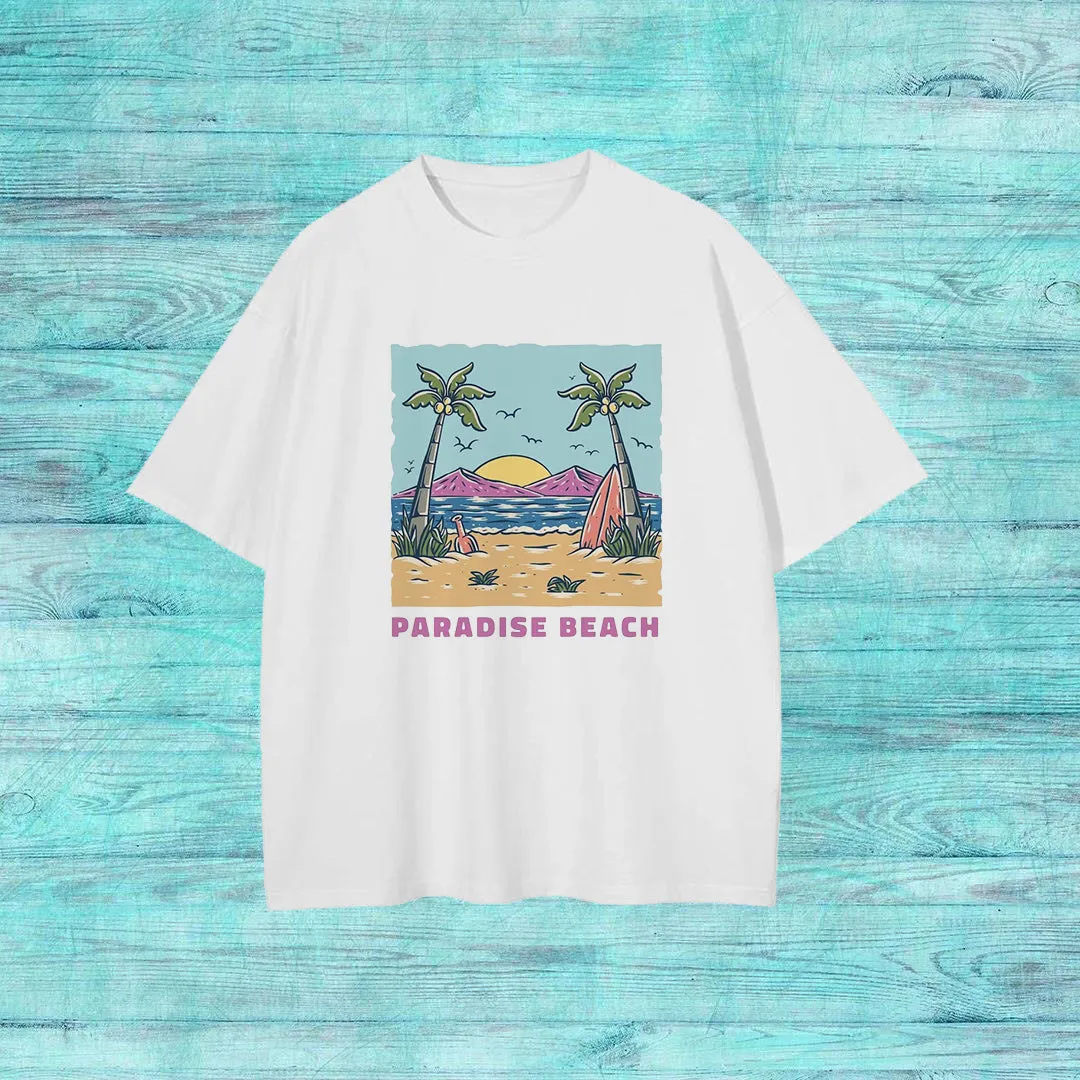 Paradise Beach Scenic Print Oversize T-shirt sold by Shopnova product image thumbnail 2