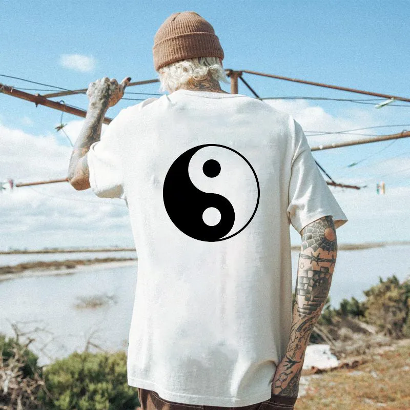 Yin Yang Art Print Men's Cotton T-shirt sold by Shopnova
