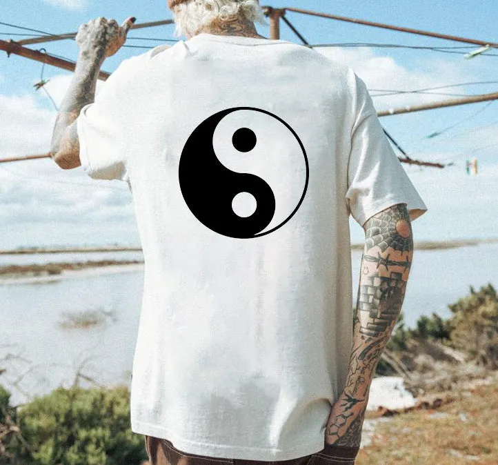 Yin Yang Art Print Men's Cotton T-shirt sold by Shopnova product image thumbnail 2