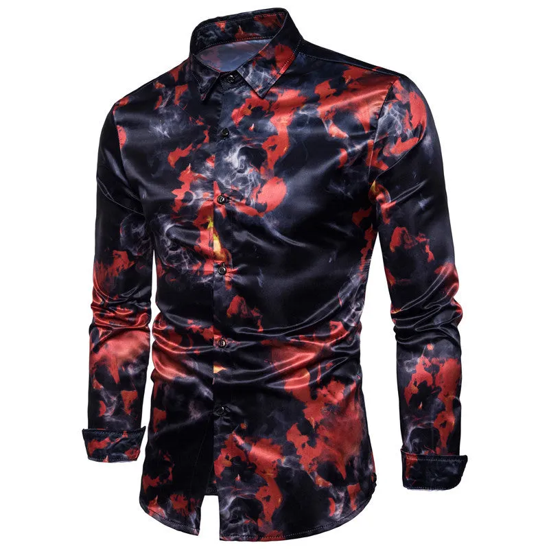Long-sleeved Shirt With Lapel Print sold by Shopnova
