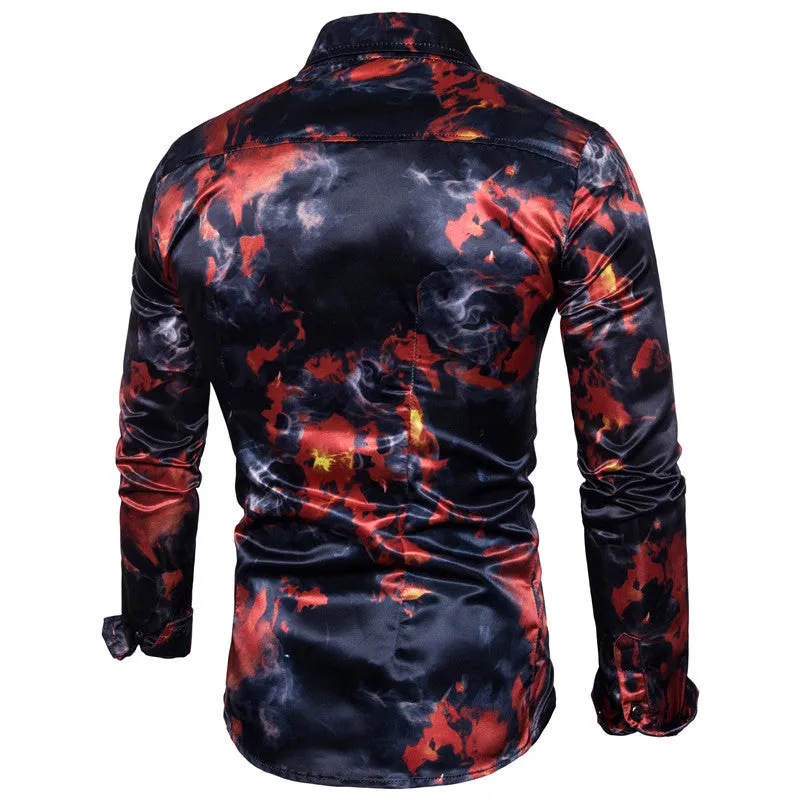 Long-sleeved Shirt With Lapel Print sold by Shopnova product image thumbnail 2