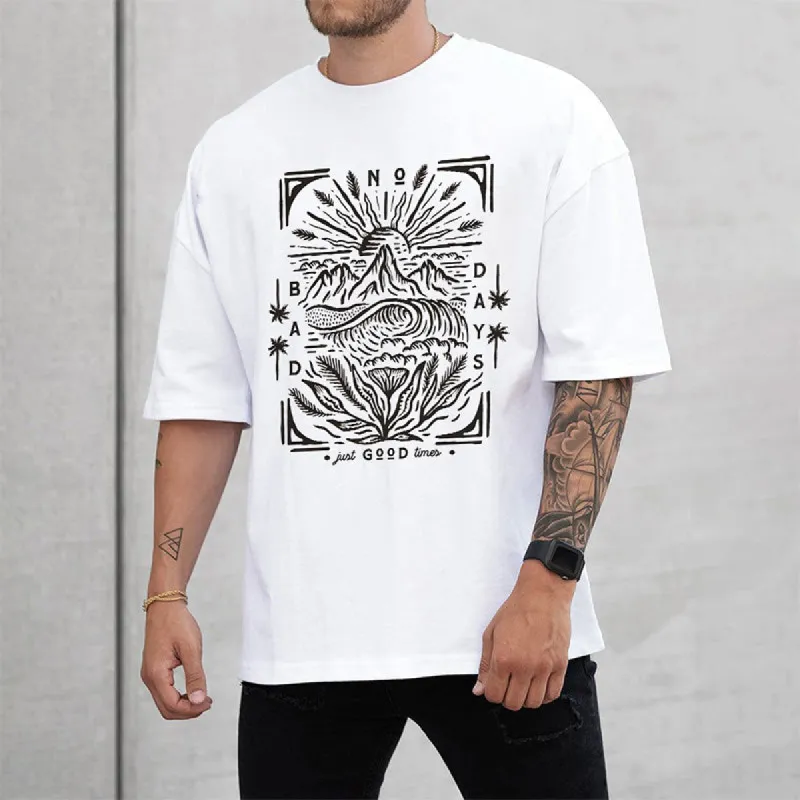 Nature's Harmony Scenic Illustration Printed Tee sold by Shopnova