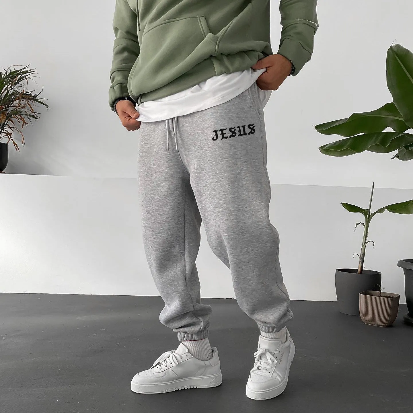 Jesus Men's Casual Streetwear Sweatpants sold by Shopnova