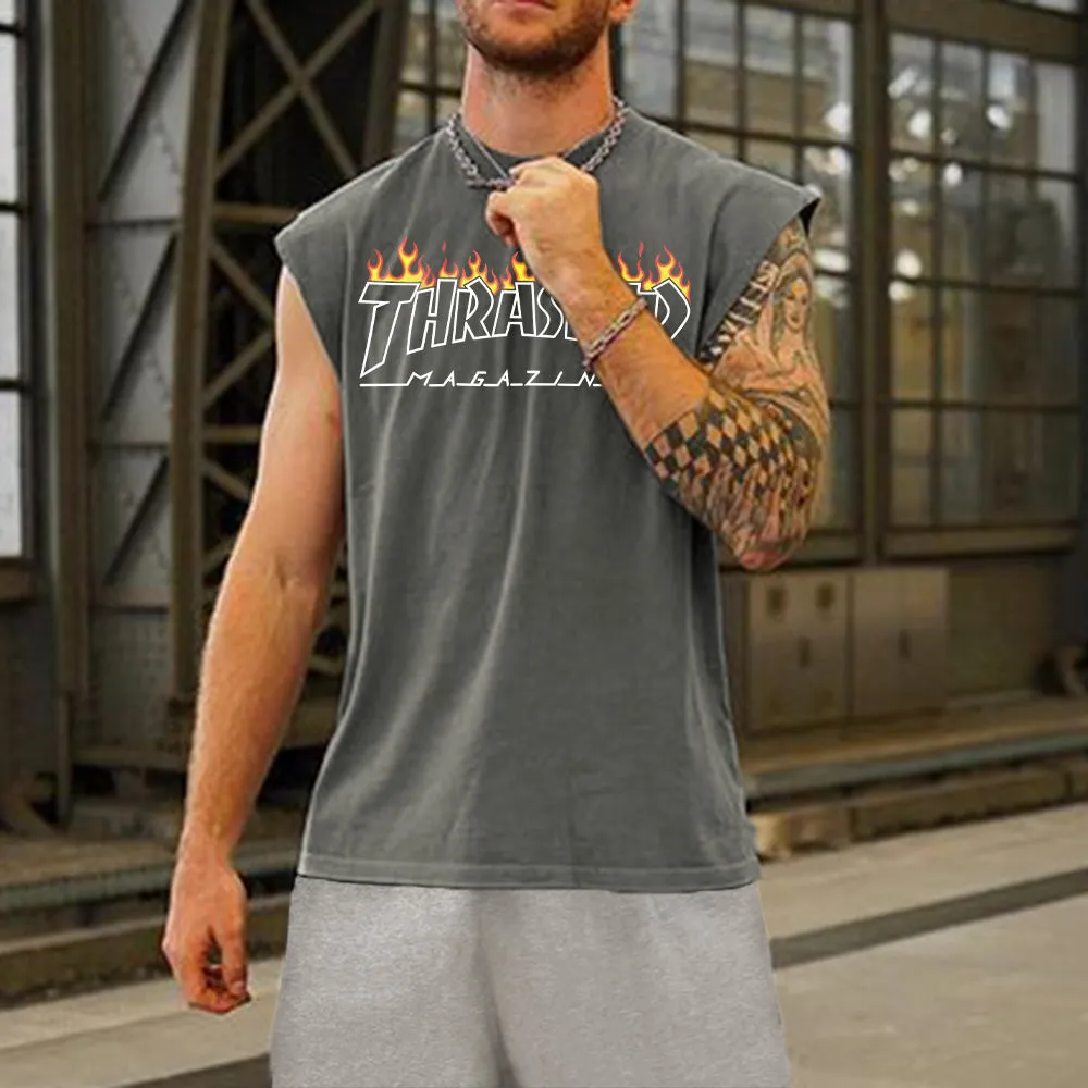 Thrasher Men's Streetwear Tank Top Tracksuits-B sold by Shopnova product image thumbnail 2