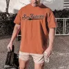 San Francisco Letter Print Short Sleeve Loose Men's T-Shirt sold by Shopnova