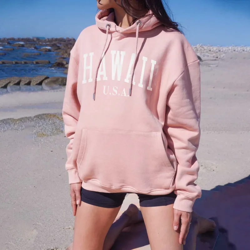 Hawaii Alphabet Print Women's Fleece Hoodie 320g sold by Shopnova