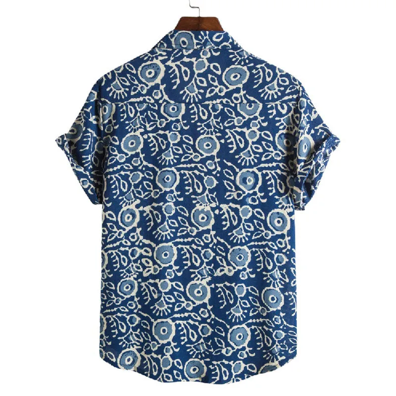 Cotton And Linen Printed Pocket Button-down Shirt sold by Shopnova product image thumbnail 2