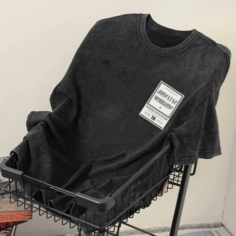 Vintage Billboard Print Washed Black Color Tee sold by Shopnova