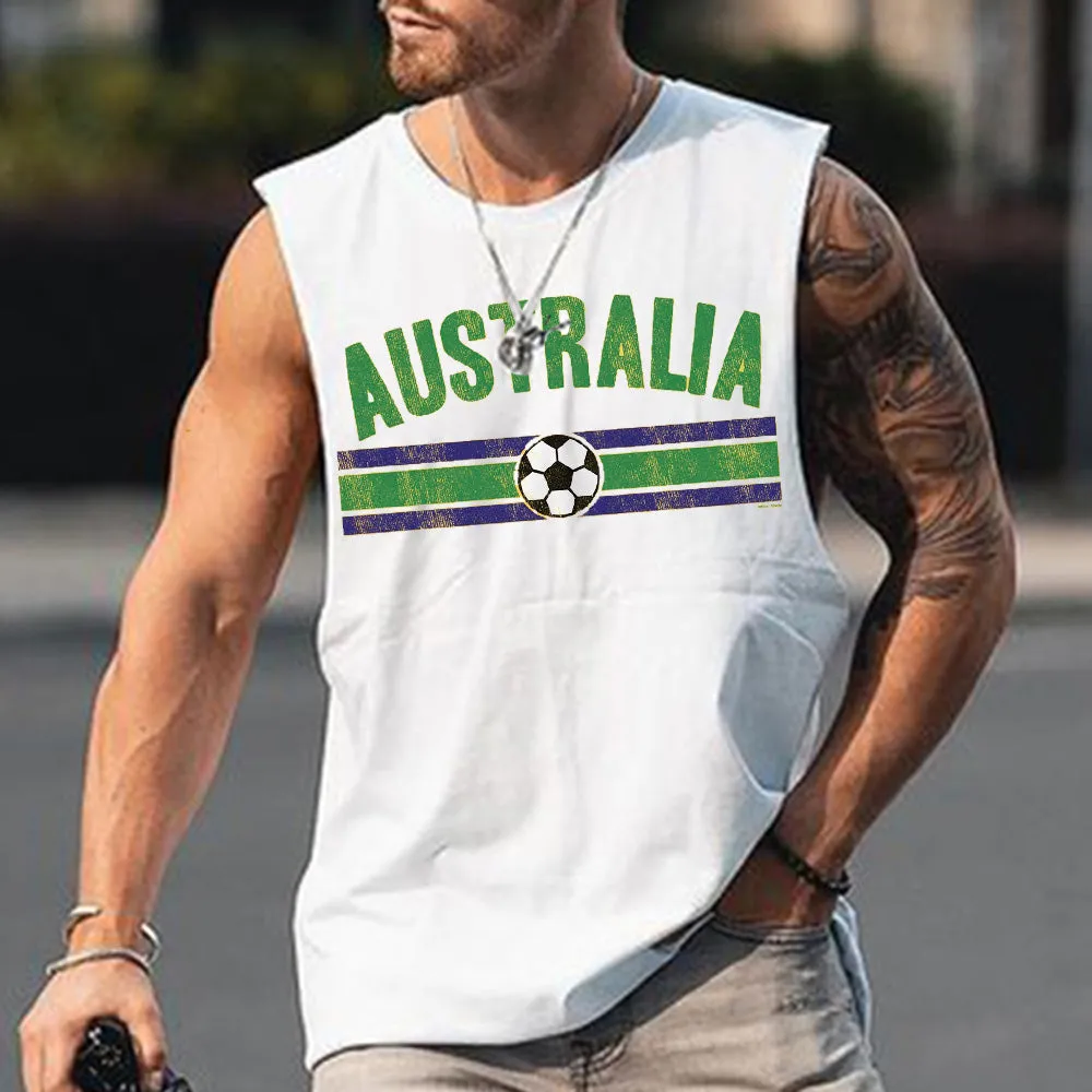 Australia Men's Soccer Sports Casual Vests sold by Shopnova
