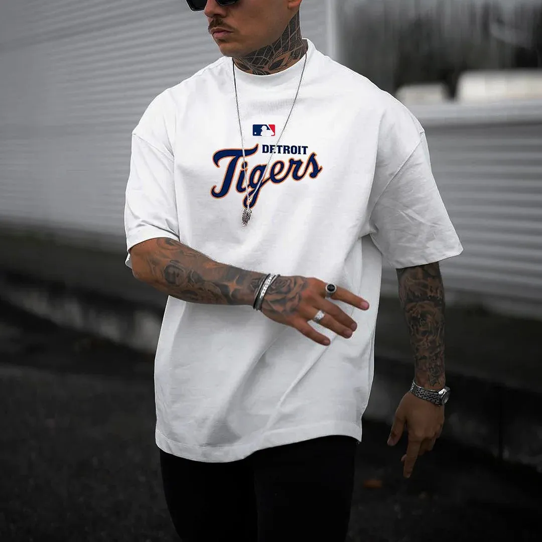 Detroit Tigers Men's Vintage Streetwear Short Sleeve T-shirts sold by Shopnova product image thumbnail 2