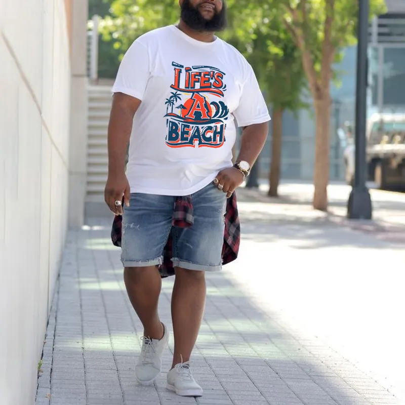 Life's a Beach Men's Letter Print White T-shirt sold by Shopnova product image thumbnail 4