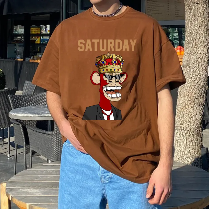 Saturday Alphabet Graphic Print Men's T-Shirt sold by Shopnova