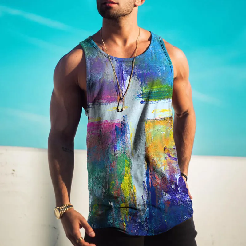 Trendy Street Easter Cross Tie-Dye Pattern Tank Top sold by Shopnova