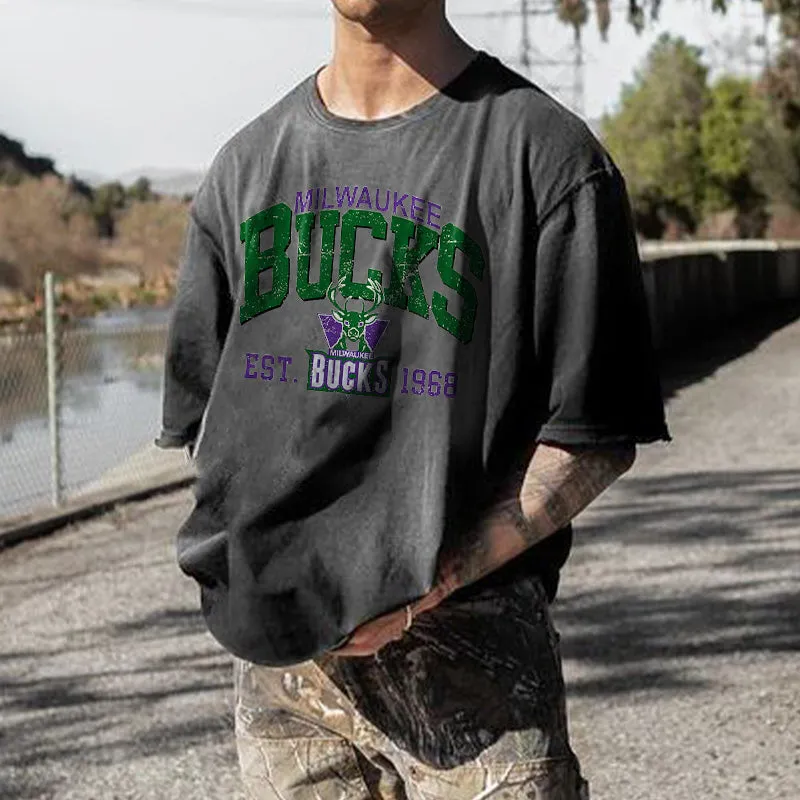 Milwaukee Bucks Men's Loose Fit T-Shirts sold by Shopnova