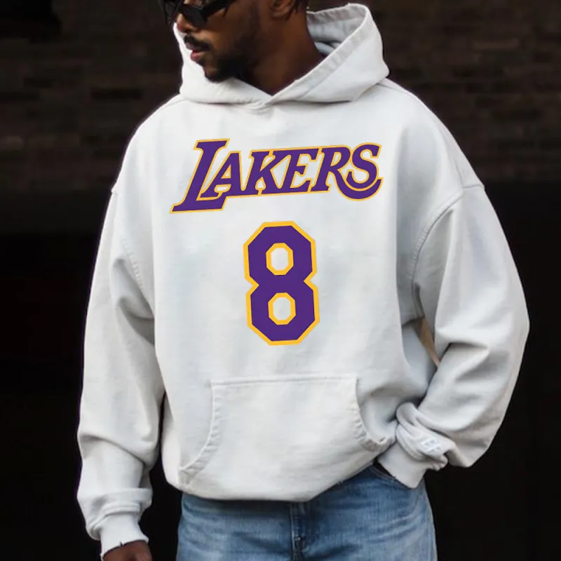 Alphabet graphic print casual men's hooded sweatshirt sold by Shopnova