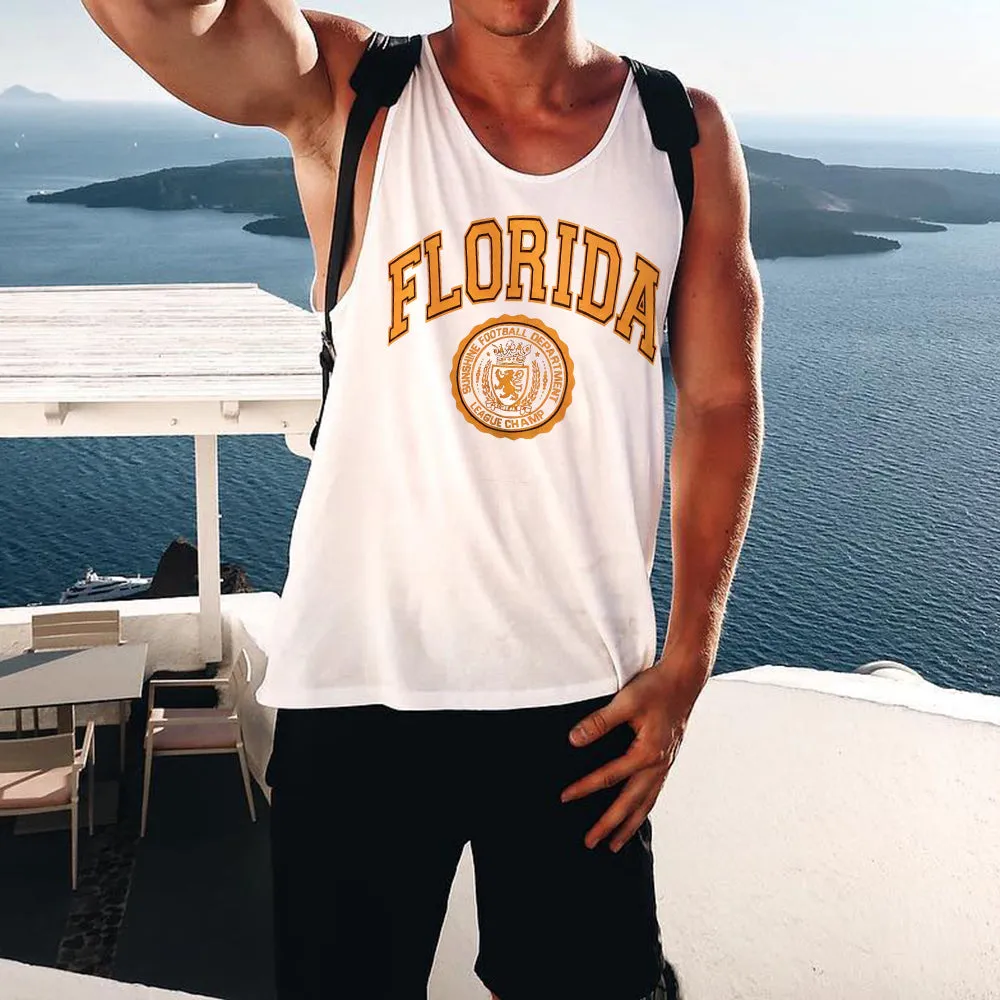 Alphabet Graphic Print Loose Casual Men's Tank Top sold by Shopnova product image thumbnail 2