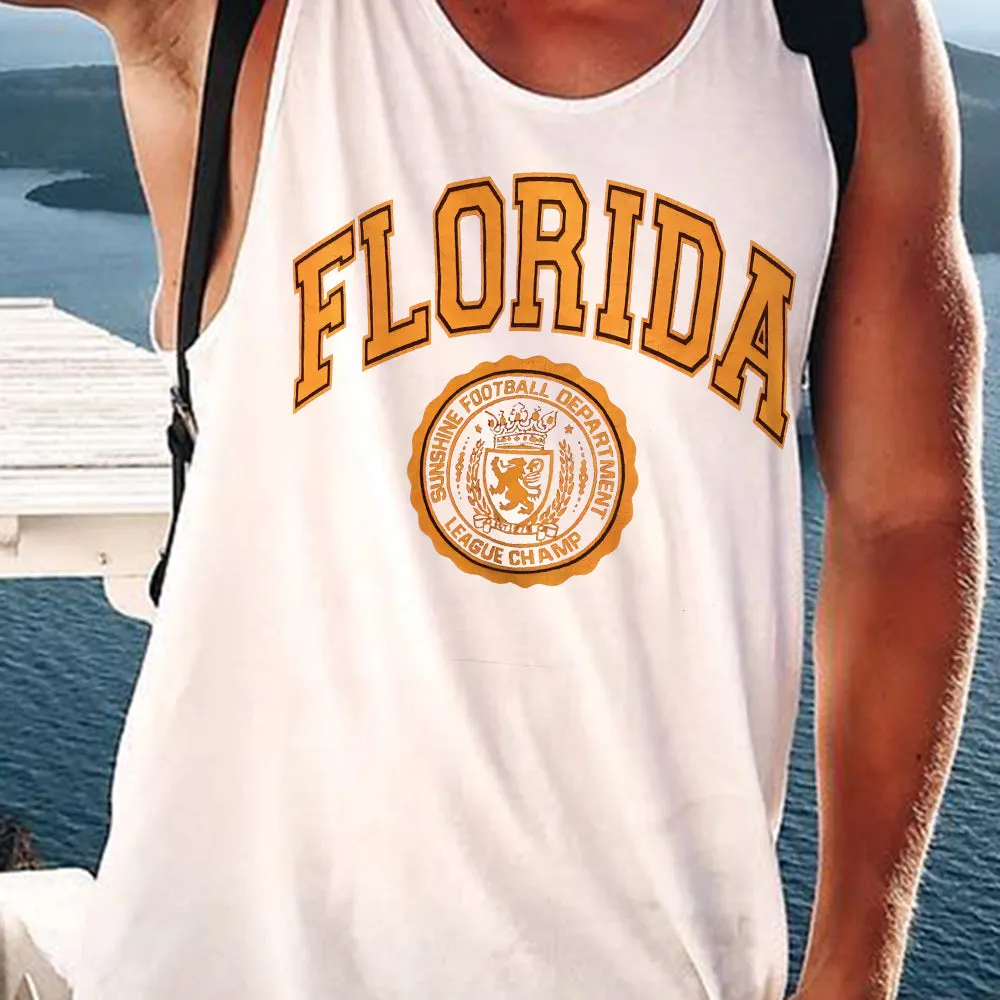 Alphabet Graphic Print Loose Casual Men's Tank Top sold by Shopnova product image thumbnail 3