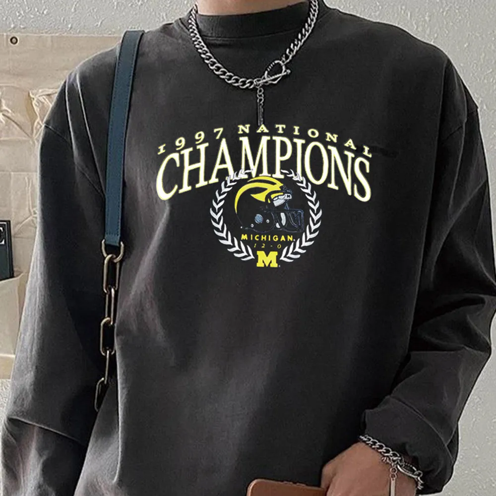 Michigan Footbal Men's Sports Long Sleeve T-Shirts-B sold by Shopnova product image thumbnail 2