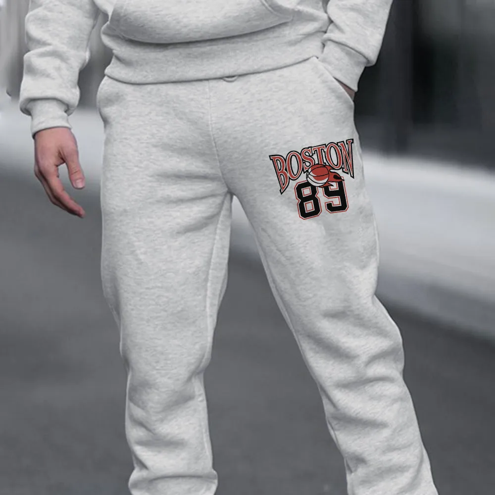 Boston 89 Men's Streetwear Elastic Waistband Fleece Sweatpants sold by Shopnova product image thumbnail 2