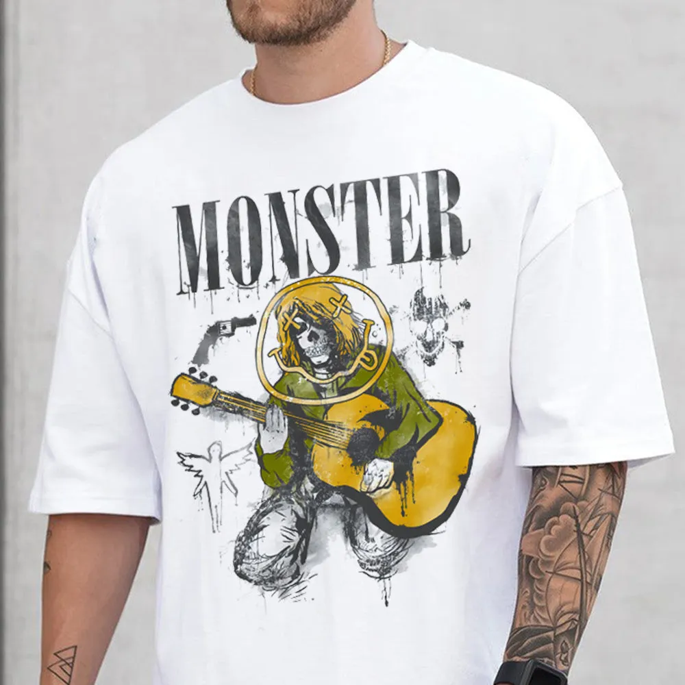 MONSTER Personality Graphic Letter Casual Men's T-Shirt sold by Shopnova product image thumbnail 2