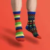 Polka Dot Stripe Asymmetric Socks sold by Shopnova