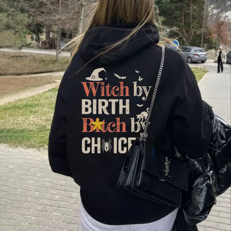 Halloween Witch Graphic Hooded Women's Sweatshirt sold by Shopnova
