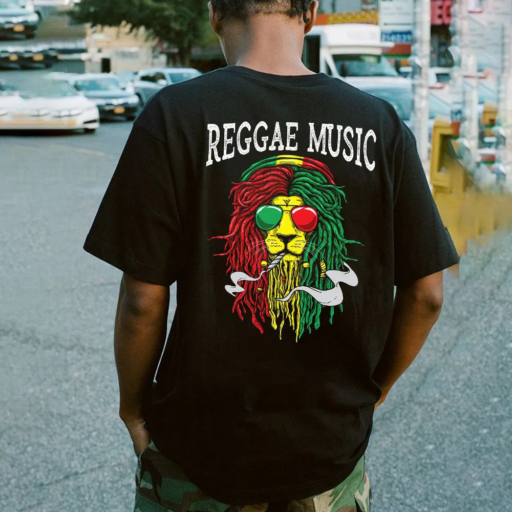 Reggae Music Personalized Hip Hop Trend Graphic Print Men's T-Shirt sold by Shopnova