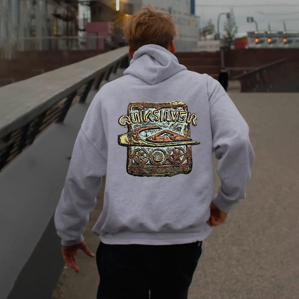 Surfing Graphic Print Men's Fleeced Hoodie sold by Shopnova