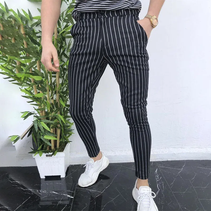 Striped men's casual trousers sold by Shopnova