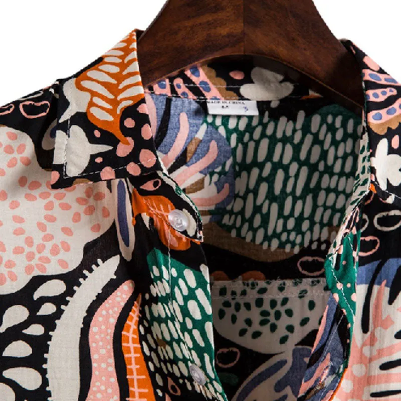 Cotton And Linen Printed Pocket Button-down Shirt sold by Shopnova product image thumbnail 3